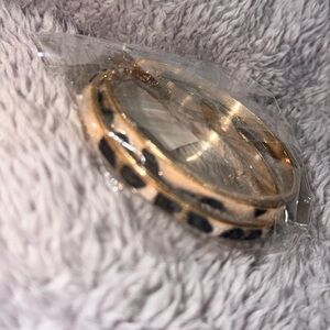 Leopard Print Gold Hoop Earrings